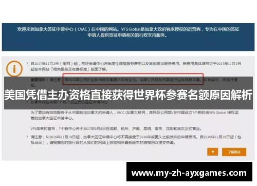 美国凭借主办资格直接获得世界杯参赛名额原因解析 美国凭借主办资格直接获得世界杯参赛名额原因解析