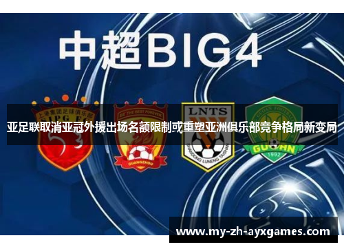 亚足联取消亚冠外援出场名额限制或重塑亚洲俱乐部竞争格局新变局 亚足联取消亚冠外援出场名额限制或重塑亚洲俱乐部竞争格局新变局
